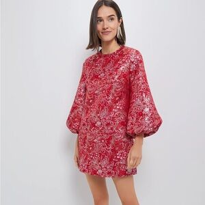 Hyacinth House Red & Pink Jacquard Mini Dress